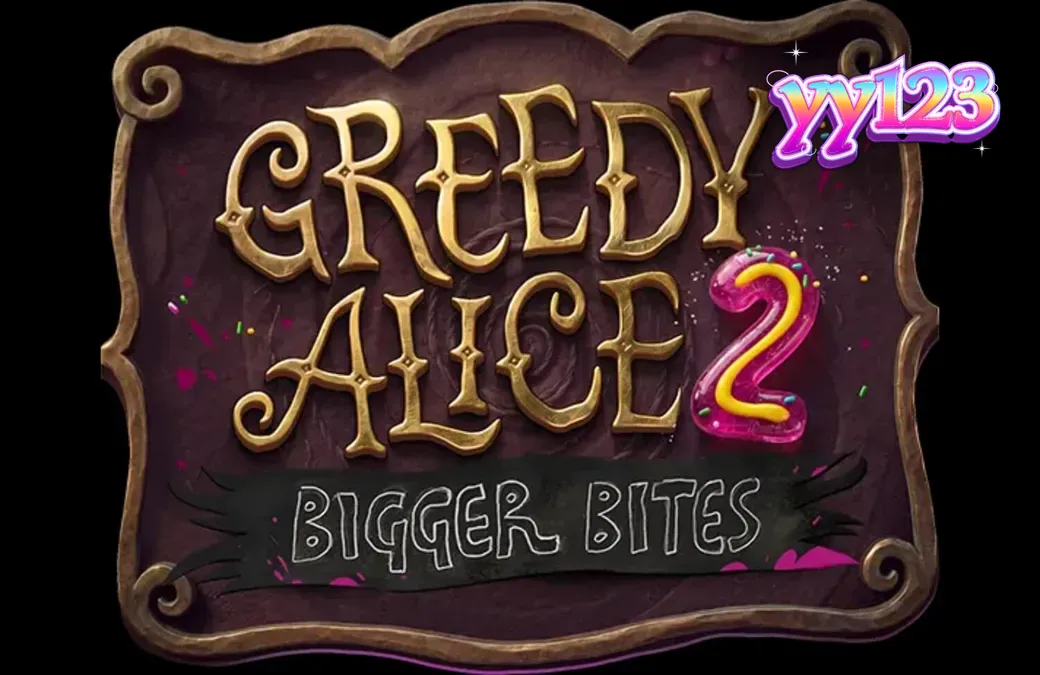 Tampilan visual slot Greedy Alice 2: Bigger Bites dengan tema steampunk yang gelap dan mencekam